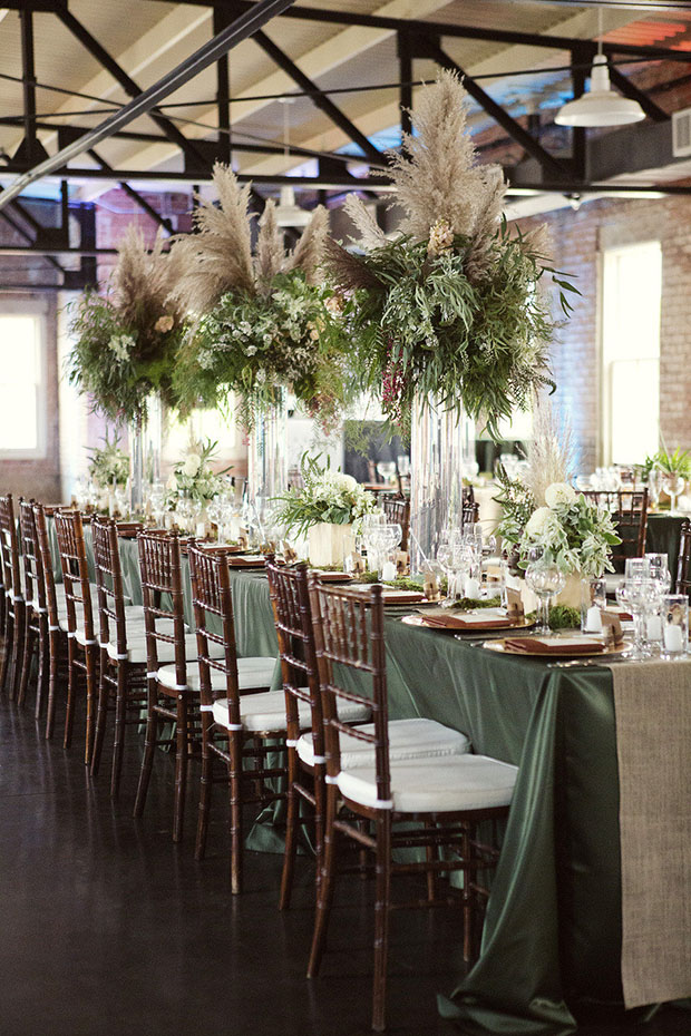 tendencias 2019 decoracion de boda con pampa grass centros de mesa
