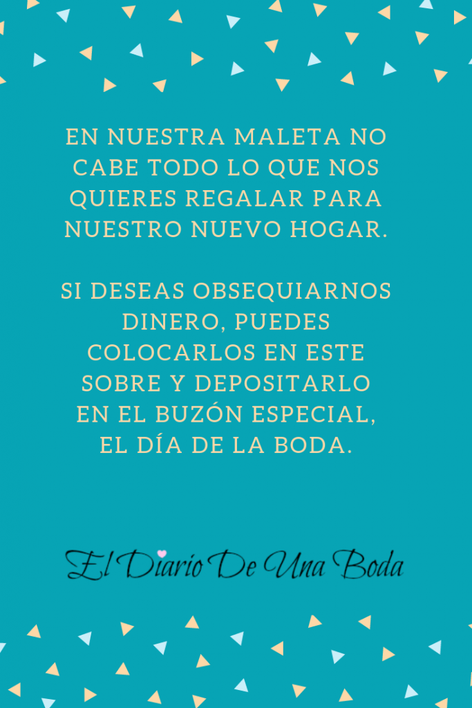 como pedir dinero como regalo en boda