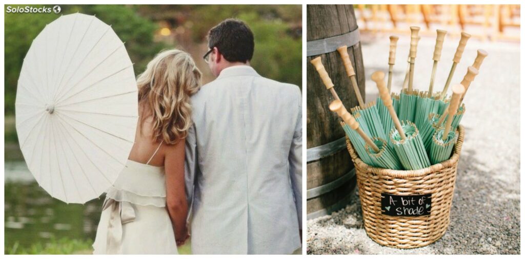 recuerdos útiles para boda en la playa parasol o sombrilla