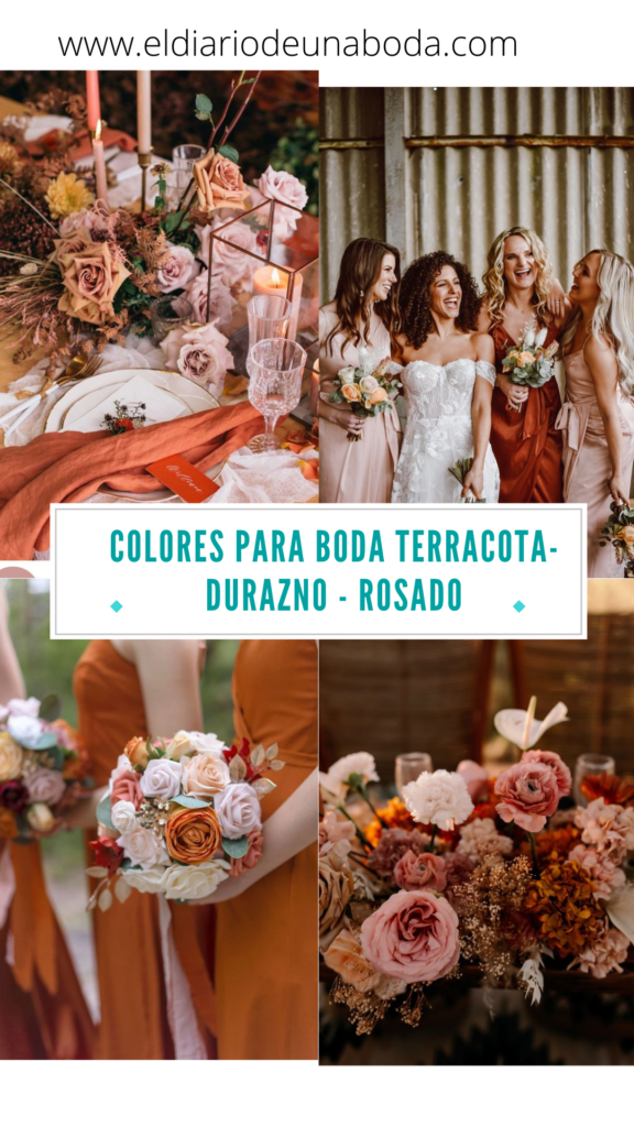 paleta de colores terracota - durazno - rosado